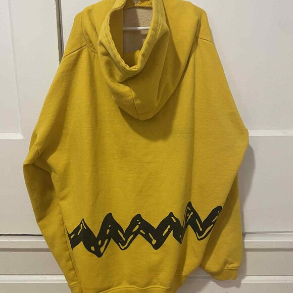 Charlie Brown hoodie, red vest, jean jacket. - Picture 3 of 7